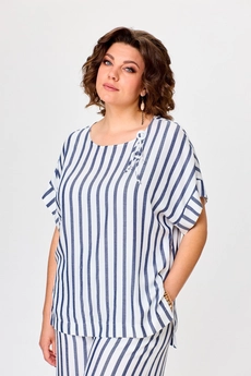 Костюм брючный 1384 полоска Michel Chic