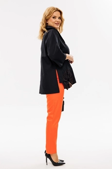 Костюм брючный 1385 черный + оранжевый Michel Chic