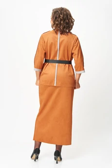 Костюм с юбкой 1388-1 рыжий Michel Chic