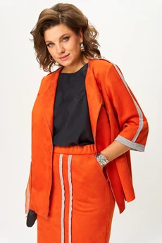 Костюм с юбкой 1388-1 терракот Michel Chic