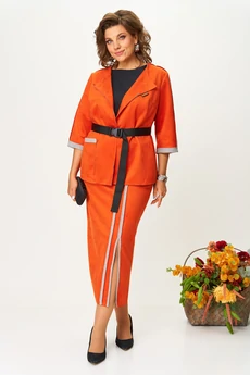 Костюм с юбкой 1388-1 терракот Michel Chic