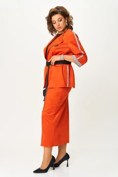Костюм с юбкой 1388-1 терракот Michel Chic