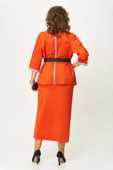 Костюм с юбкой 1388-1 терракот Michel Chic
