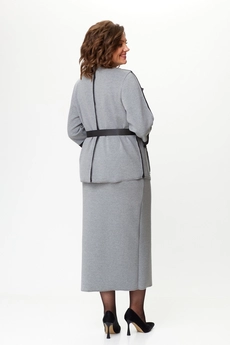 Костюм с юбкой 1388 серый Michel Chic