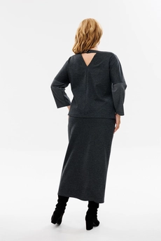Костюм с юбкой 1393 графит + люрекс Michel Chic