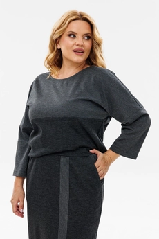 Костюм с юбкой 1393 графит + люрекс Michel Chic