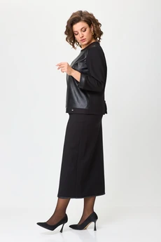 Костюм с юбкой 1394-1 черный Michel Chic