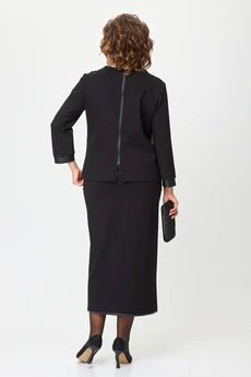 Костюм с юбкой 1394-1 черный Michel Chic