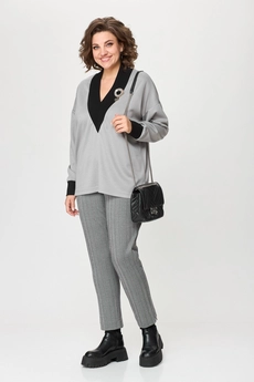 Костюм брючный 1395 серый Michel Chic