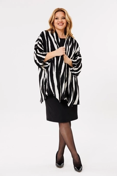 Костюм с платьем 1398 черный + зебра Michel Chic