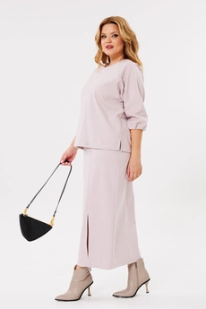 Костюм с юбкой 1399 розовый Michel Chic