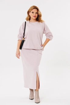 Костюм с юбкой 1399 розовый Michel Chic