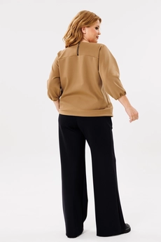 Костюм брючный 1400 песок + черный Michel Chic