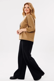 Костюм брючный 1400 песок + черный Michel Chic