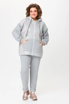 Спортивный костюм 1401 серый перламутр Michel Chic