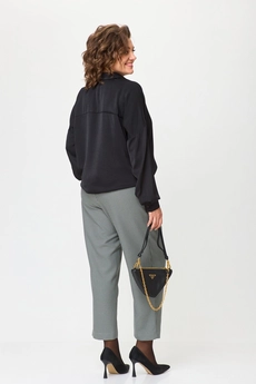 Костюм брючный 1402 черный + клетка Michel Chic