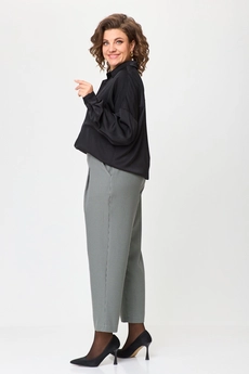 Костюм брючный 1402 черный + клетка Michel Chic
