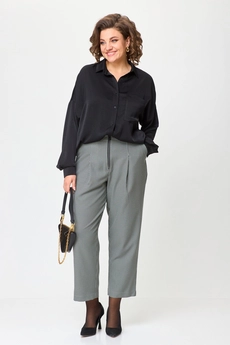Костюм брючный 1402 черный + клетка Michel Chic