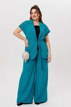 Костюм брючный 1408 бирюзовый Michel Chic