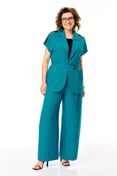 Костюм брючный 1408 бирюзовый Michel Chic