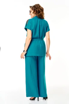 Костюм брючный 1408 бирюзовый Michel Chic