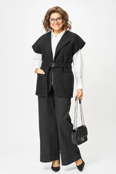 Костюм брючный 1409 черный Michel Chic