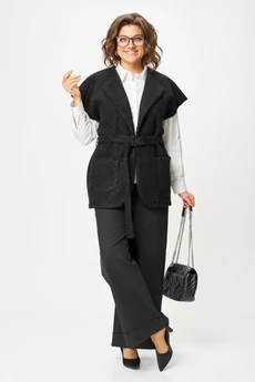 Костюм брючный 1409 черный Michel Chic