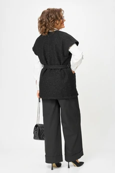 Костюм брючный 1409 черный Michel Chic