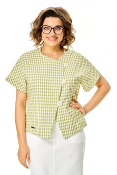 Костюм с юбкой 1422 джинс + оливка Michel Chic