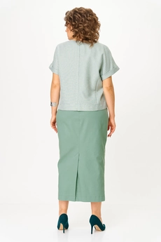 Костюм с юбкой 1422 зеленый Michel Chic