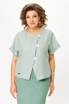 Костюм с юбкой 1422 зеленый Michel Chic
