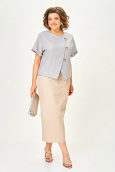 Костюм с юбкой 1422 латте Michel Chic