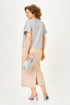 Костюм с юбкой 1422 латте Michel Chic