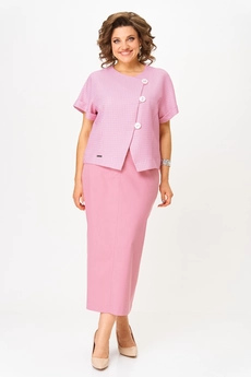 Костюм с юбкой 1422 розовый Michel Chic