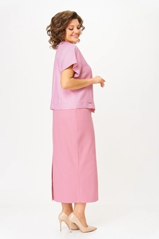Костюм с юбкой 1422 розовый Michel Chic