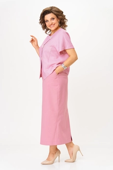 Костюм с юбкой 1422 розовый Michel Chic