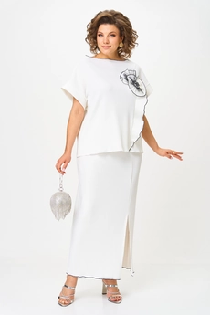 Костюм с юбкой 1430 белый Michel Chic