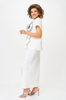 Костюм с юбкой 1430 белый Michel Chic