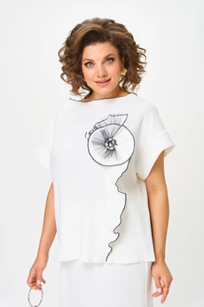 Костюм с юбкой 1430 белый Michel Chic