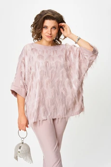 Костюм брючный 1435 пыльная роза Michel Chic