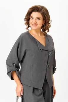 Костюм брючный 1436-1 серый Michel Chic