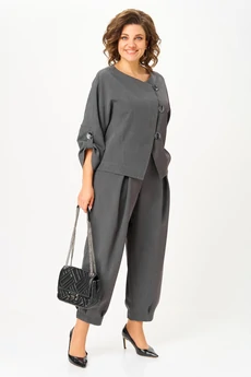 Костюм брючный 1436-1 серый Michel Chic