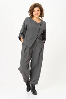 Костюм брючный 1436-1 серый Michel Chic