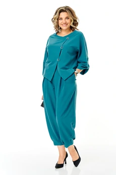 Костюм брючный 1436-1 бирюза Michel Chic