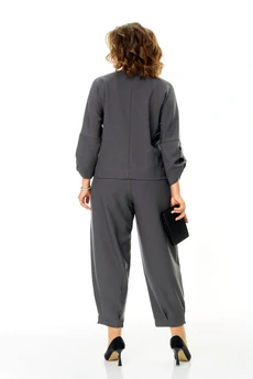 Костюм брючный 1436-1 графитовый атлас Michel Chic