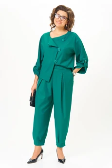 Костюм брючный 1436-1 изумруд Michel Chic