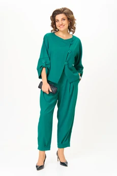Костюм брючный 1436-1 изумруд Michel Chic