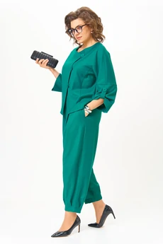 Костюм брючный 1436-1 изумруд Michel Chic