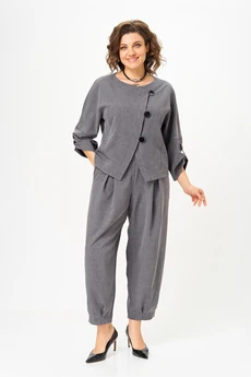 Костюм брючный 1436-1 светло-серый Michel Chic