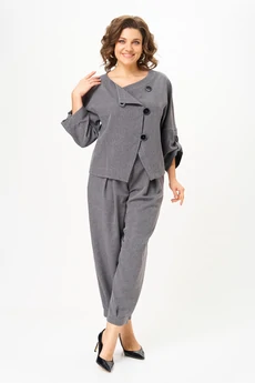 Костюм брючный 1436-1 светло-серый Michel Chic